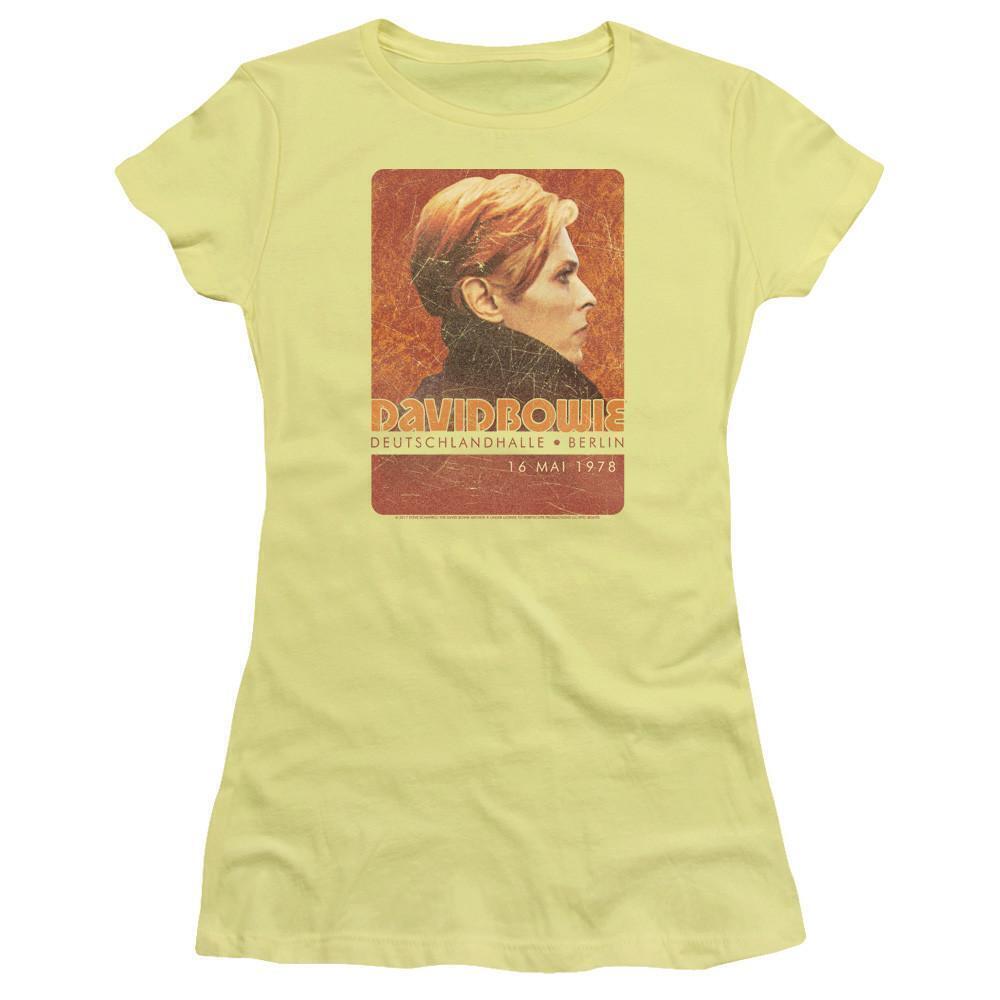 David Bowie Stage Tour Berlin 78 Ss Junior Womens T Shirt Sheer Banana